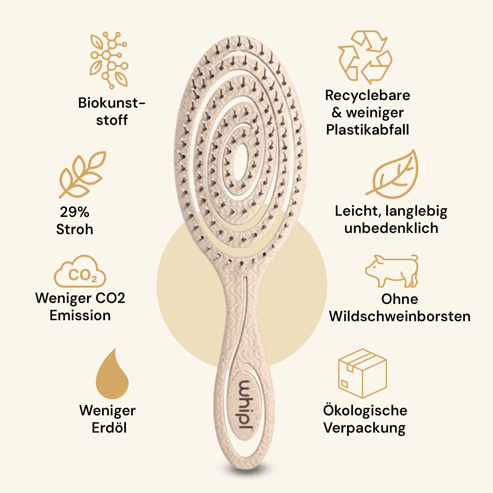 Whipl™ Snail Organic Coil Spring Detangling Brush